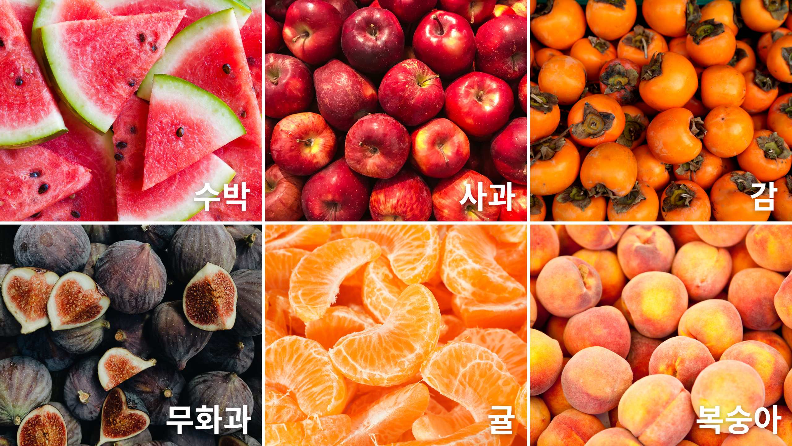 frutas e legumes em coreano